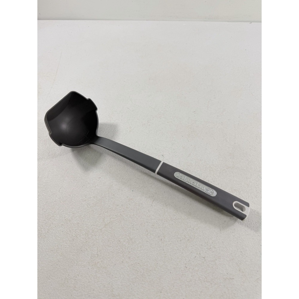 Calphalon Gray Nylon Ladle Double Spout Flat Side 2 oz 4 oz Embossed Measurement